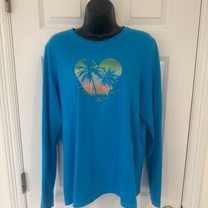 Life Is Good - Women’s Blue Long Sleeve Graphic Tee